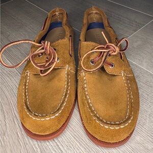 Sperry Top-Sider Authentic Original Suede Boat Shoes Boys Size 2.5M Tan